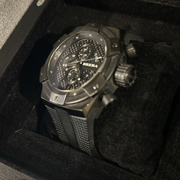 Brera Men’s Watch Black on Black Combination - With box - Picture 3 of 9